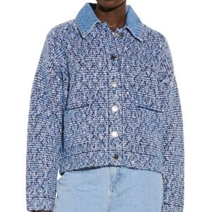 Sandro Jeny tweed and denim jacket S
